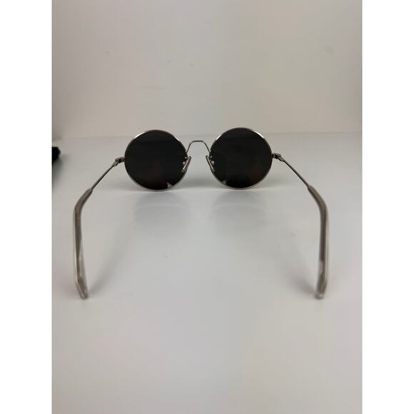 CELINE Unisex Silver Metal Full Frame Dark Gray Lens Polarized Round Sunglasses - Picture 6 of 13